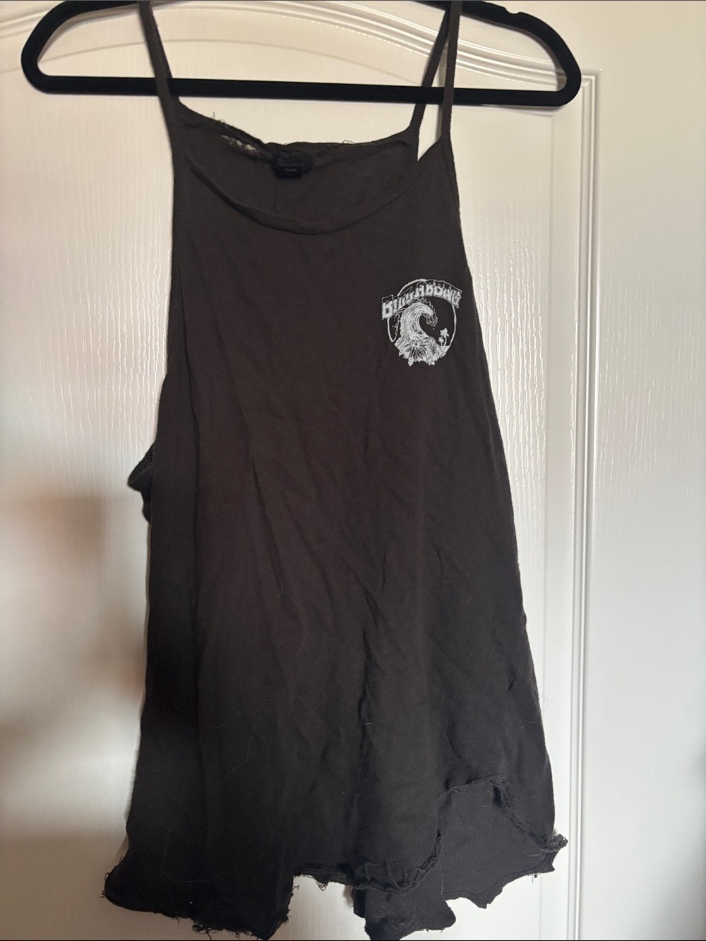 Billabong Black Tank Top with Small White Wave Logo